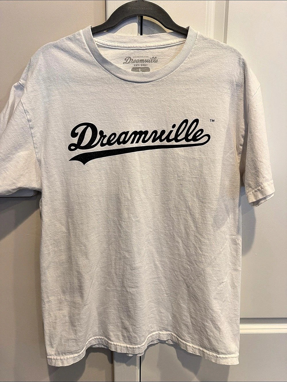 Dreamville Script Logo T-Shirt Tee in White & Black, Large